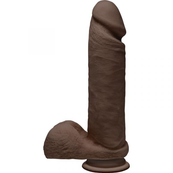 Dildo Dual Densisty Perfect D con Testículos 8 Chocolate