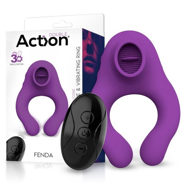 Fenda Anillo Vibrador con Lengua Estimulador y Control Remoto 3 Motores USB Magnético