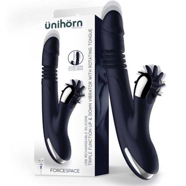 Forcespace Vibrador con Lenguas Rotadora y Movimiento Up and Down Azul