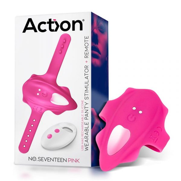 No.Seventeen Estimulador de Braguita Control Remoto USB Magnético Rosa