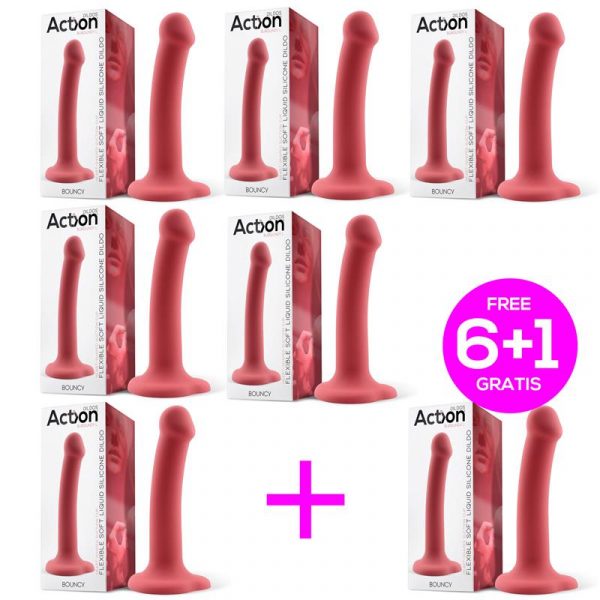 Pack 6+1 Bouncy Dildo Silicona Liquida Flexible 7.5-19 cm