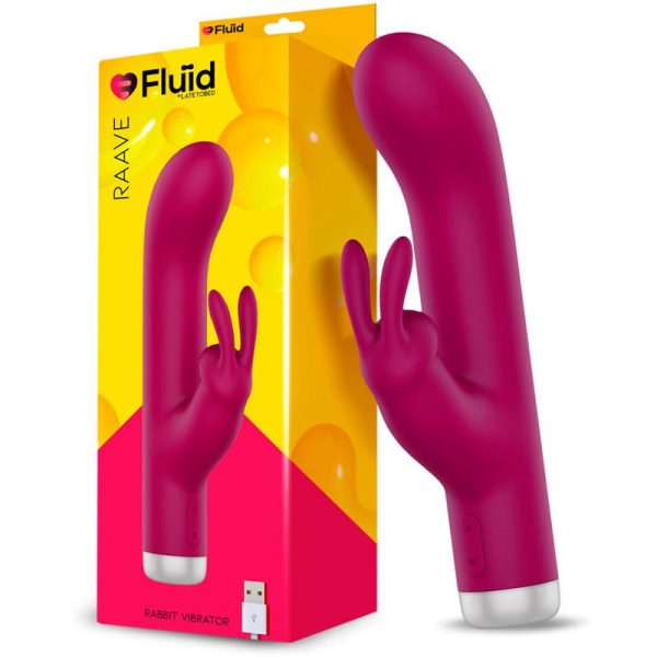 Raave Potente Vibrador con Conejito USB Granate