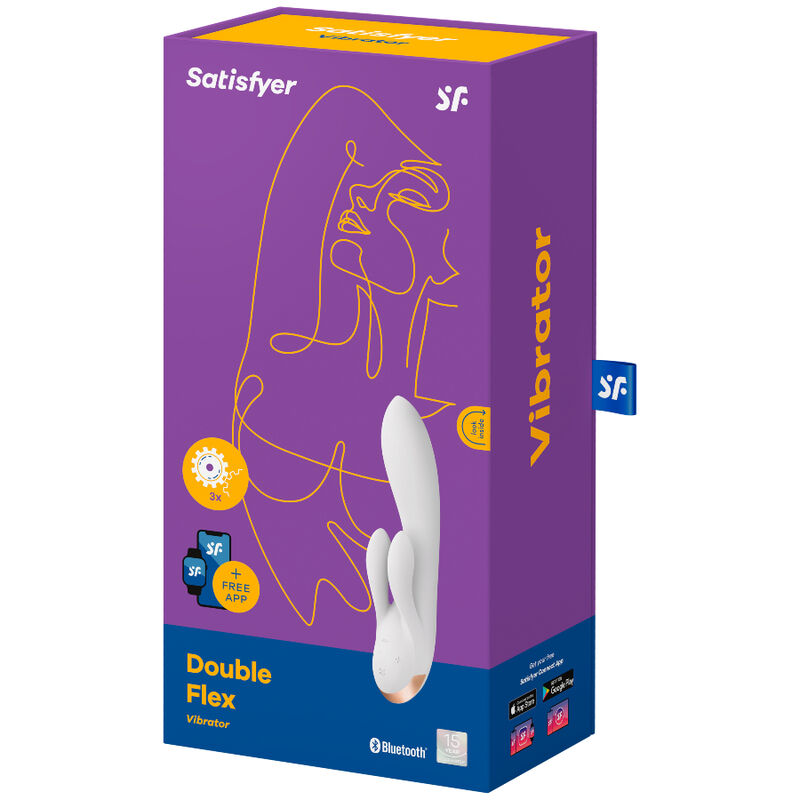 SATISFYER - DOUBLE FLEX VIBRADOR APP BLANCO - Imagen 4