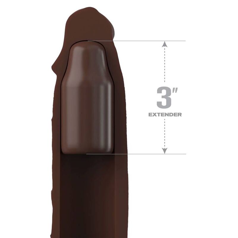 FANTASY X- TENSIONS - PIPEDREAMS SLEEVE 22,86 CM + 7,62 CM PLUG BROWN - Imagen 2