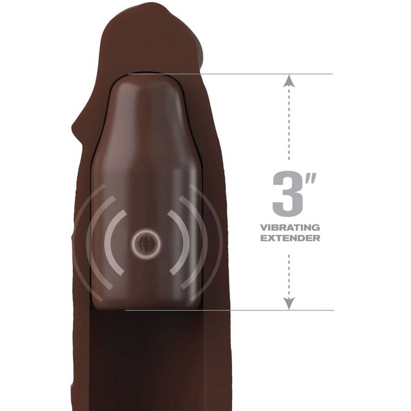 FANTASY X- TENSIONS - PIPEDREAMS SLEEVE 22,86 CM + 7,62 CM PLUG REMOTE BROWN - Imagen 3