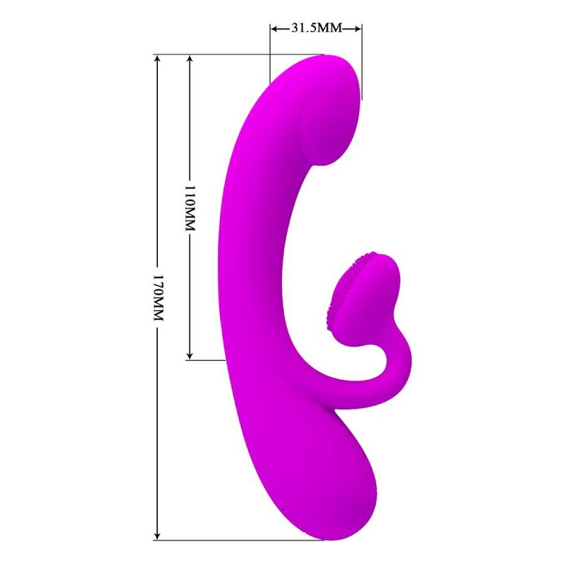 PRETTY LOVE - SINCERE VIBRADOR Y ONDAS ESTIMULADORAS DE CLÍTORIS SILICONA MORADO - Imagen 5