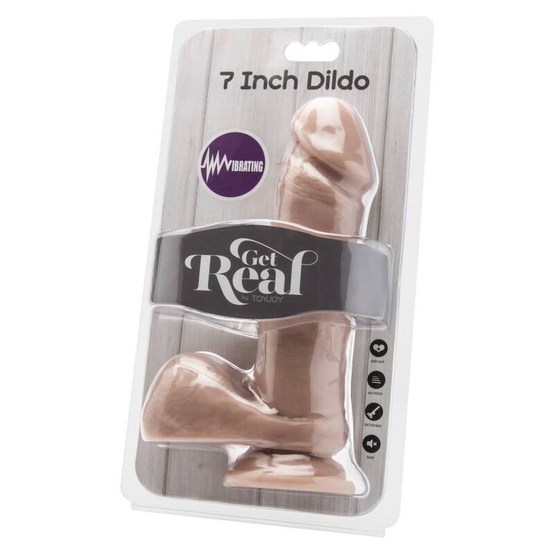 GET REAL - DILDO 18 CM CON TESTÍCULOS VIBRADOR NATURAL - Imagen 2