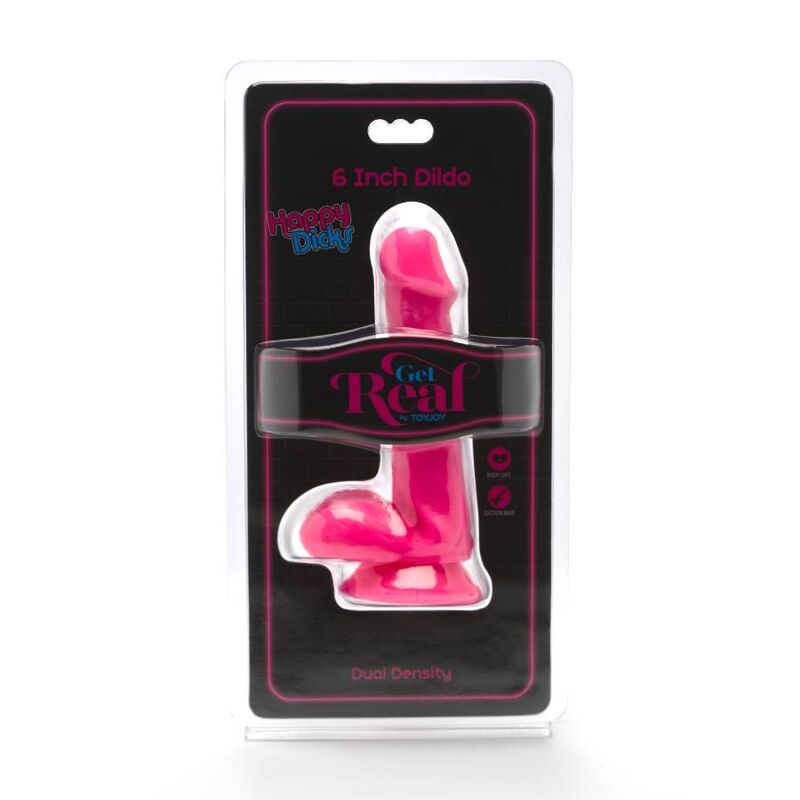 GET REAL - HAPPY DICKS DILDO 12 CM CON TESTÍCULOS ROSA - Imagen 2