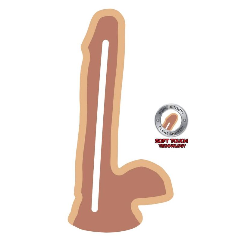 GET REAL - DUAL DENSITY DILDO 17 CM CON TESTÍCULOS NATURAL - Imagen 3