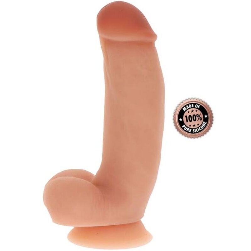 GET REAL - DILDO SILICONA 18 CM CON TESTÍCULOS NATURAL