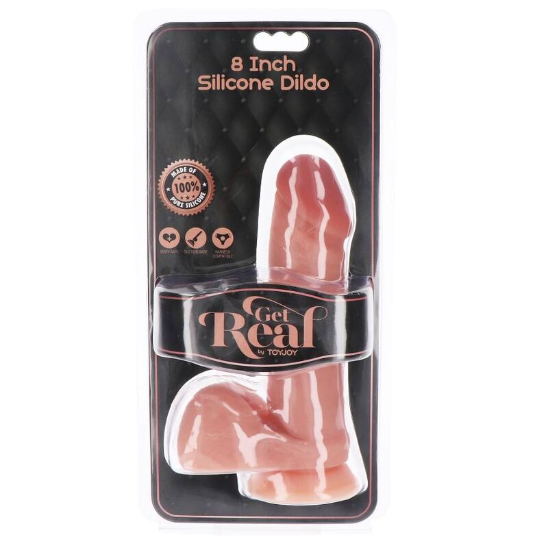 GET REAL - DILDO SILICONA 20,5 CM CON TESTÍCULOS NATURAL - Imagen 4
