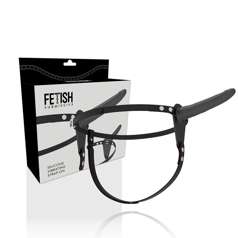 FETISH SUBMISSIVE HARNESS - VIBRADOR SILICONA NEGRO 15 CM - Imagen 2