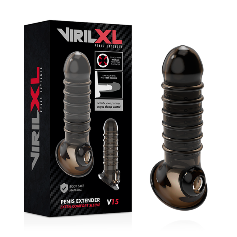 VIRILXL - EXTENSION Y FUNDA DE PENE V15 NEGRO - Imagen 2