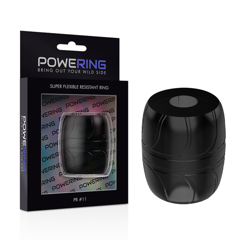 POWERING - SUPER FLEXIBLE Y RESISTENTE ANILLO PENE 5 CM PR11 NEGRO - Imagen 4