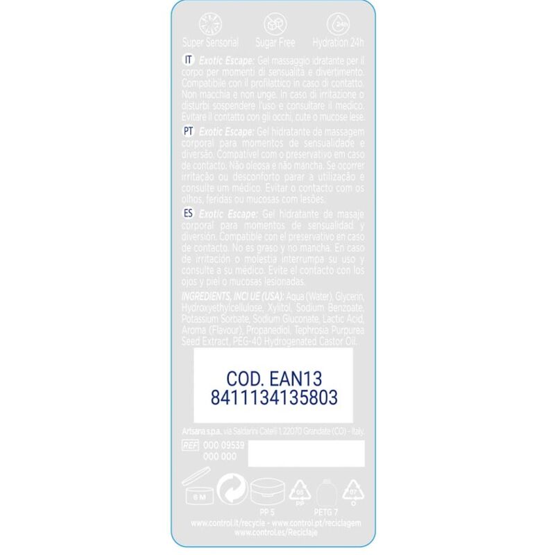 CONTROL - 2 EN 1 MASSAGE PLEASURE EXOTIC 200 ML - Imagen 2