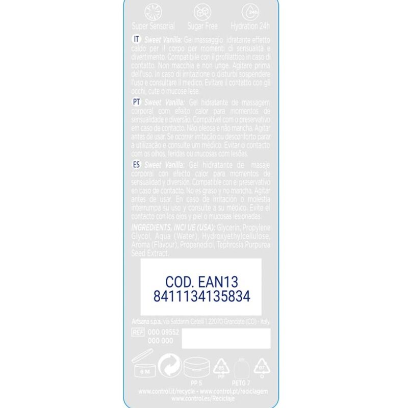 CONTROL - 2 EN 1 MASSAGE PLEASURE MADAGASCAR SWEETNESS 200 ML - Imagen 2