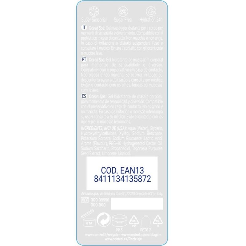 CONTROL - 2 EN 1 MASSAGE PLEASURE MEDITERRANEAN SEA 200 ML - Imagen 2