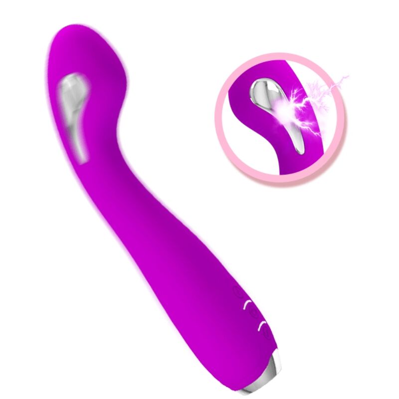 PRETTY LOVE - HECTOR VIBRADOR ELECTROSHOCK RECARGABLE IMPERMEABLE MORADO - Imagen 4