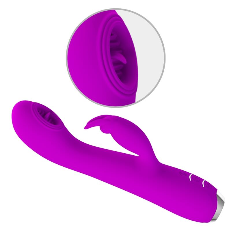PRETTY LOVE - RACHEL VIBRADOR RECARGABLE CON ONDAS ESTIMULADORAS MORADO - Imagen 4