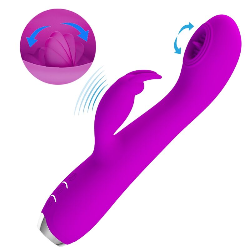 PRETTY LOVE - RACHEL VIBRADOR RECARGABLE CON ONDAS ESTIMULADORAS MORADO - Imagen 5