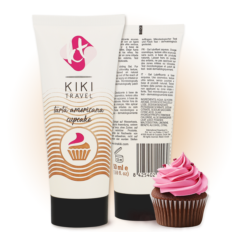 KIKÍ TRAVEL - GEL DESLIZANTE SABOR A TARTA AMERICANA CUPCAKE 50 ML - Imagen 2