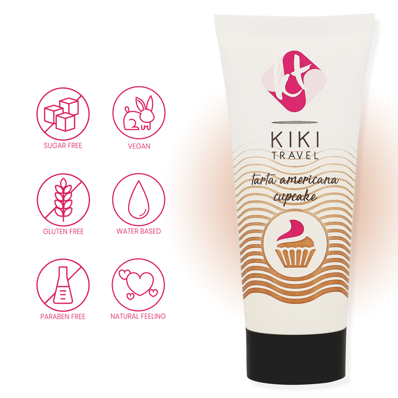 KIKÍ TRAVEL - GEL DESLIZANTE SABOR A TARTA AMERICANA CUPCAKE 50 ML - Imagen 4