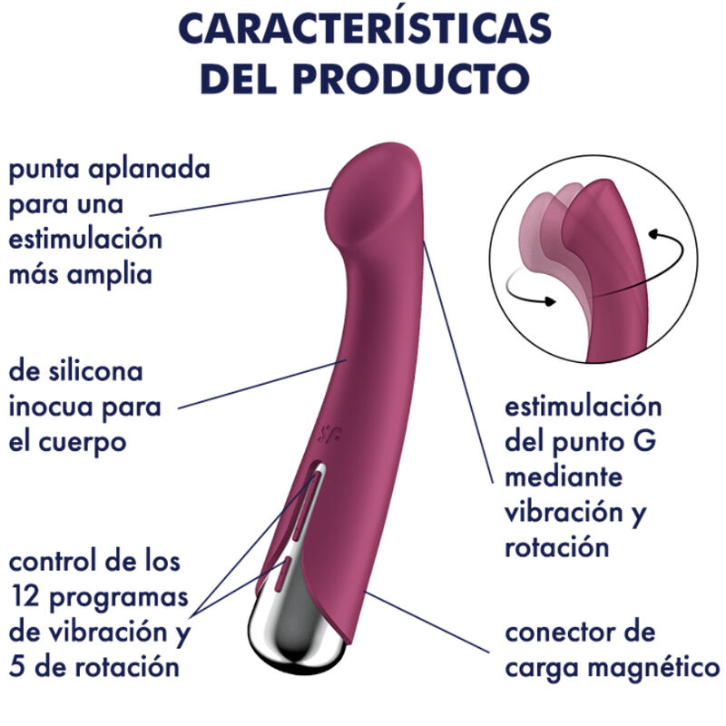 SATISFYER - SPINNING G-SPORT 1 VIBRADOR ROTADOR ROJO - Imagen 5