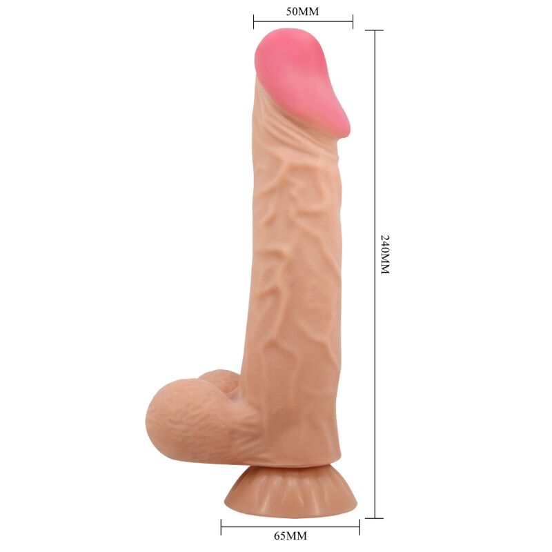 PRETTY LOVE - SLIDING SKIN SERIES DILDO REALÍSTICO CON VENTOSA PIEL DESLIZANTE CONTROL REMOTO NATURAL 24 CM - Imagen 4