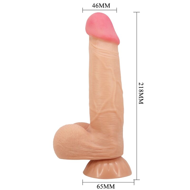 PRETTY LOVE - SLIDING SKIN SERIES DILDO REALÍSTICO CON VENTOSA PIEL DESLIZANTE CONTROL REMOTO NATURAL 21.8 CM - Imagen 4