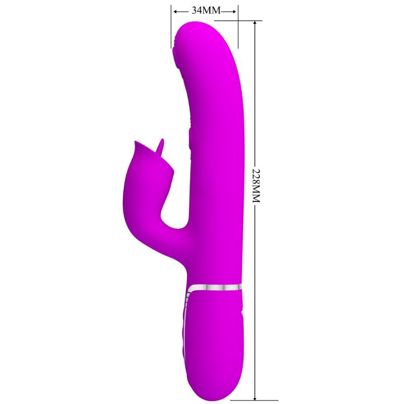 PRETTY LOVE - VIBRADOR RABBIT CON LICKING FUCSIA - Imagen 2