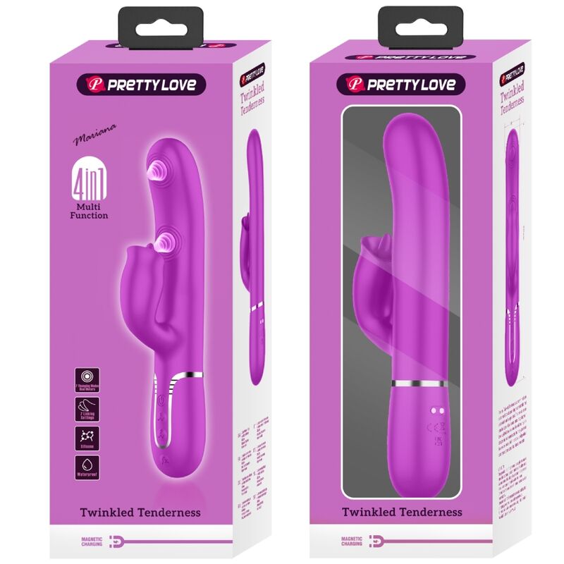 PRETTY LOVE - VIBRADOR RABBIT CON LICKING FUCSIA - Imagen 4