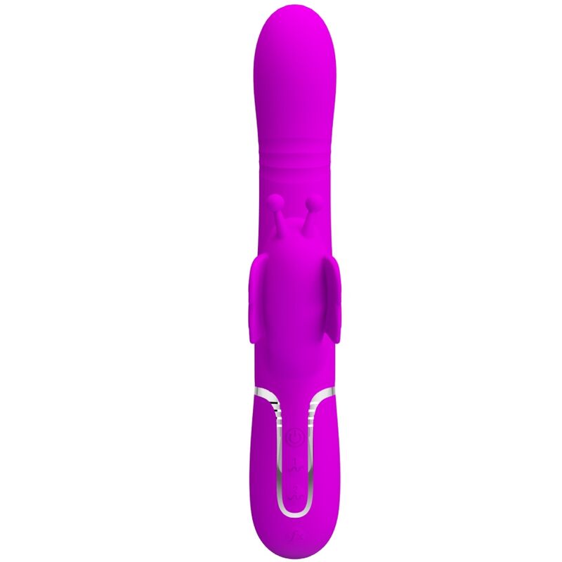 PRETTY LOVE - VIBRADOR RABBIT MULTIFUNCIÓN 4 EN 1 MARIPOSA FUCSIA - Imagen 2