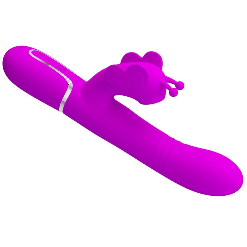 PRETTY LOVE - VIBRADOR RABBIT MULTIFUNCIÓN 4 EN 1 MARIPOSA FUCSIA - Imagen 5