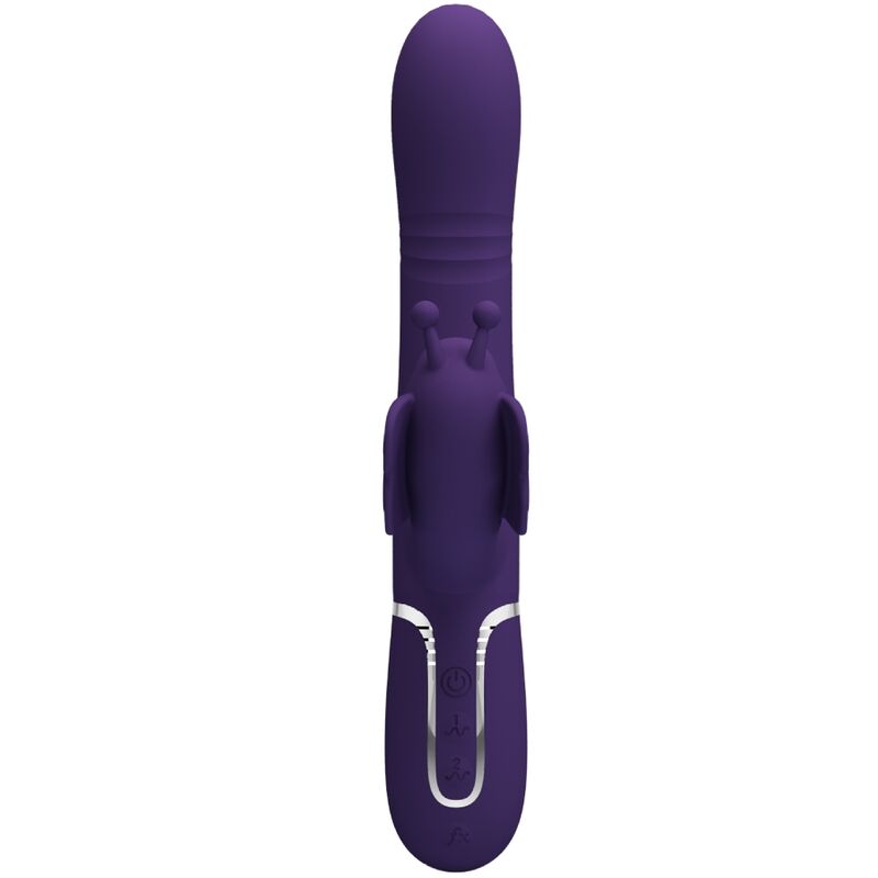 PRETTY LOVE - VIBRADOR RABBIT MULTIFUNCIÓN 4 EN 1 MARIPOSA MORADO - Imagen 2