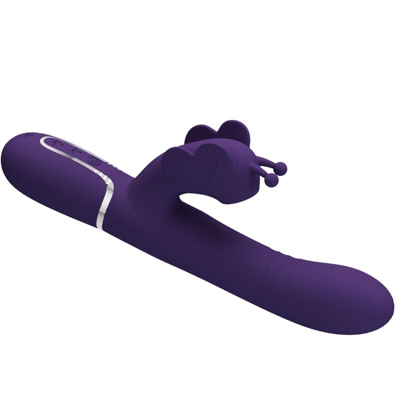 PRETTY LOVE - VIBRADOR RABBIT MULTIFUNCIÓN 4 EN 1 MARIPOSA MORADO - Imagen 5