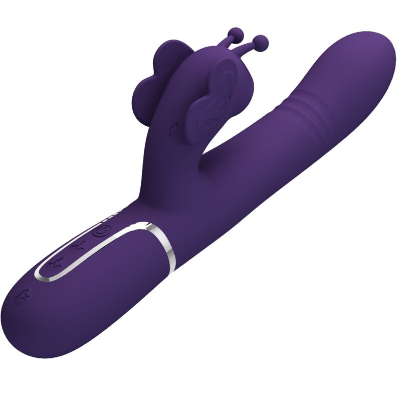 PRETTY LOVE - VIBRADOR RABBIT MULTIFUNCIÓN 4 EN 1 MARIPOSA MORADO - Imagen 3