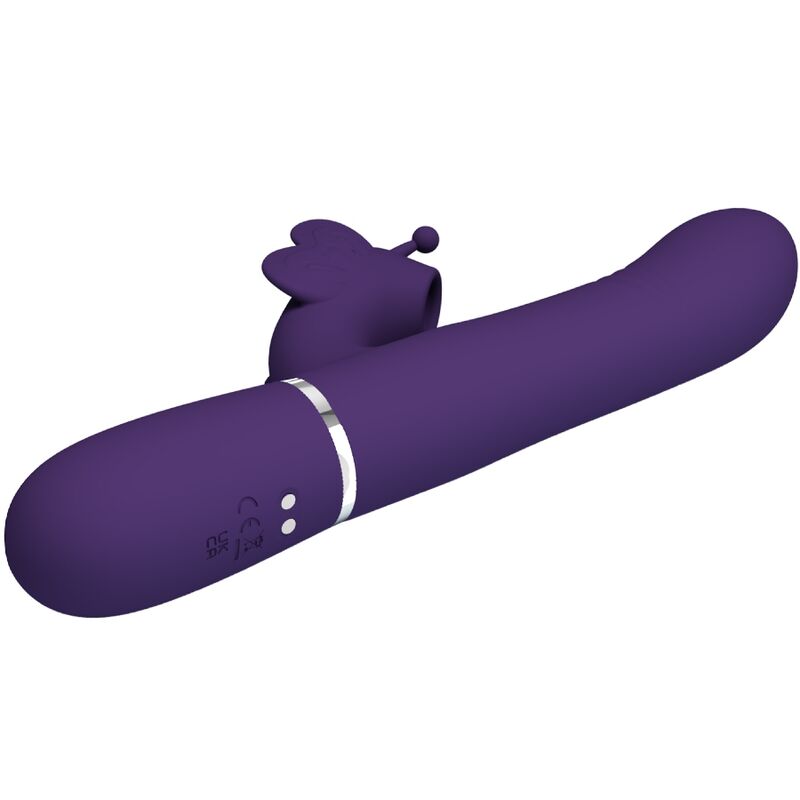 PRETTY LOVE - VIBRADOR RABBIT MULTIFUNCIÓN 4 EN 1 MARIPOSA MORADO - Imagen 4