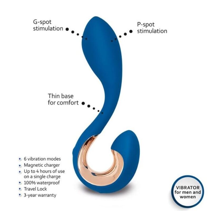 G-VIBE - GPOP 2 VIBRADOR PUNTO G Y P AZUL INDIGO - Imagen 4