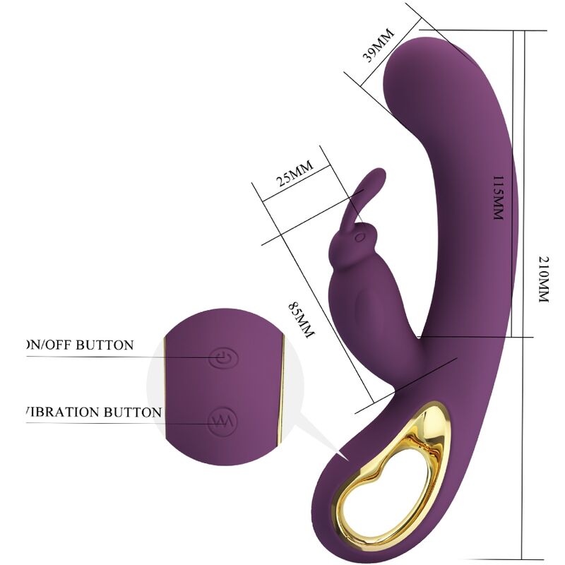 PRETTY LOVE - LIAM VIBRADOR RABBIT ESTIMULADOR PUNTO G MORADO - Imagen 3