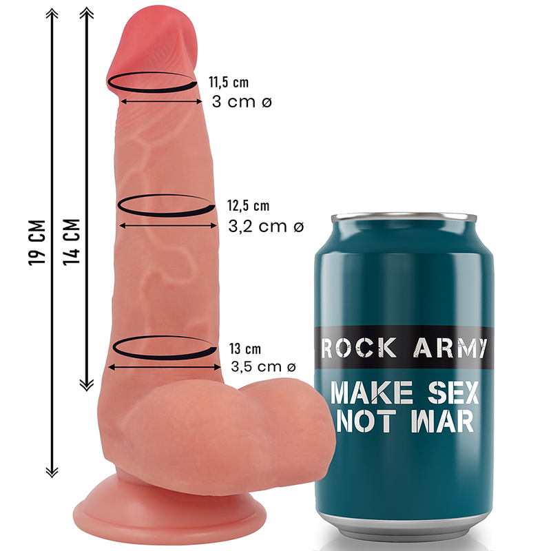 ROCKARMY - FOX DILDO REALISTA DDUAL DENSITY LIQUID SILICONE 19 CM -O- 3.2 CM - Imagen 3
