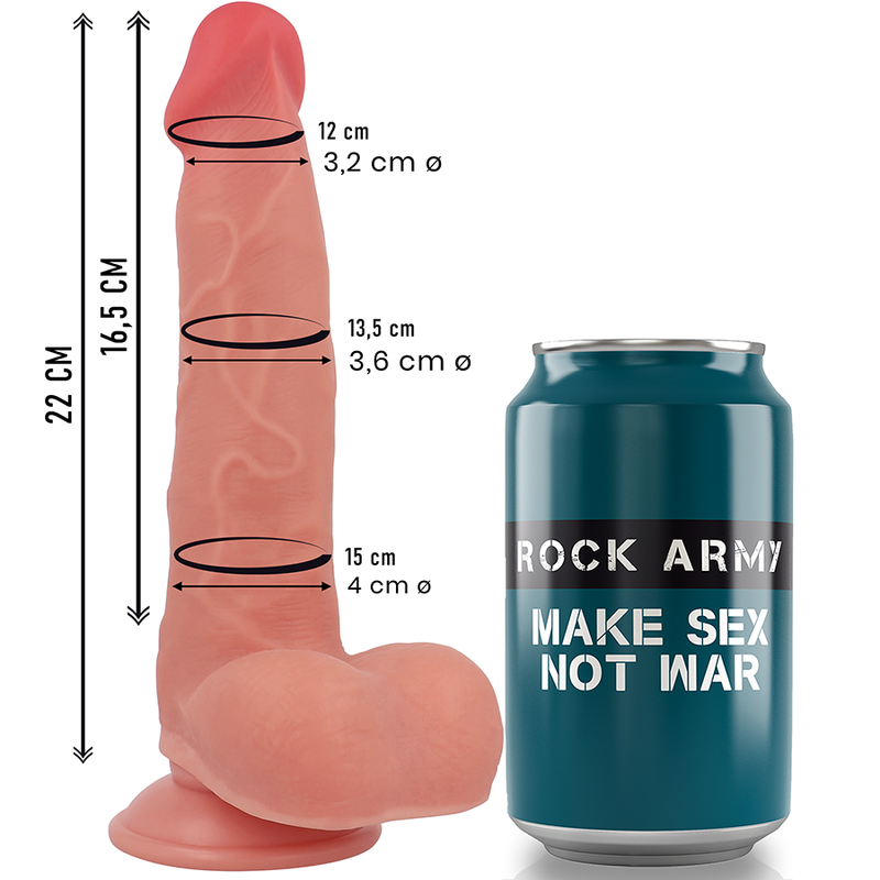 ROCKARMY - RANGER DILDO REALISTA DUAL DENSITY LIQUID SILICONE 22 CM -O- 3.6 CM - Imagen 3