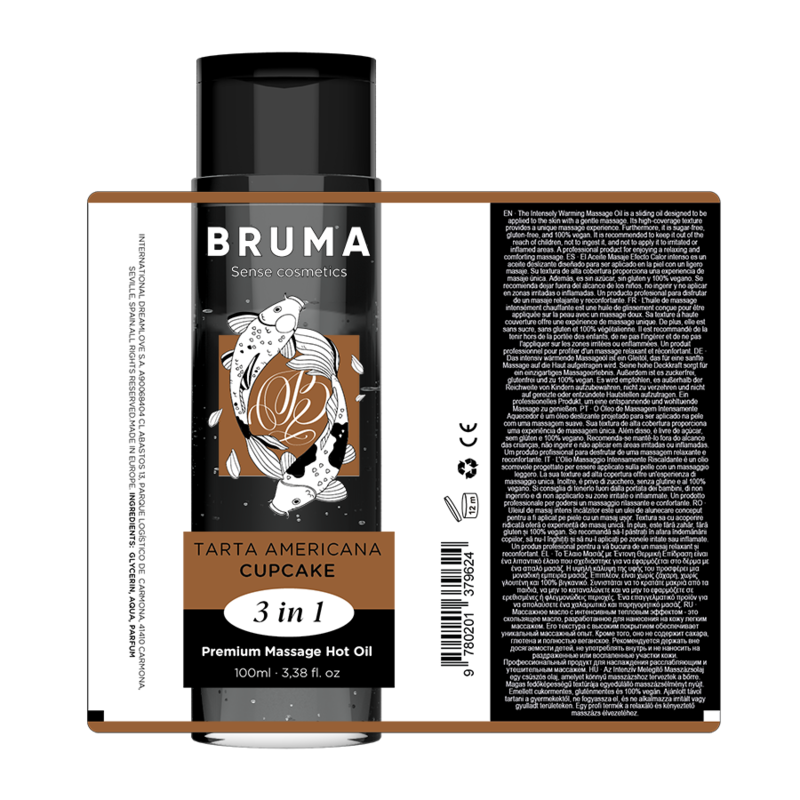 BRUMA - ACEITE DE MASAJE PREMIUM EFECTO CALOR SABOR TARTA AMERICANA 3 EN 1 - 100 ML - Imagen 5