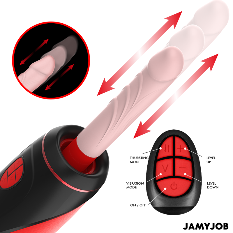 JAMYJOB - PYSTON BASE MASTURBADOR AUTOMÁTICO CON DILDO CONTROL REMOTO - Imagen 2