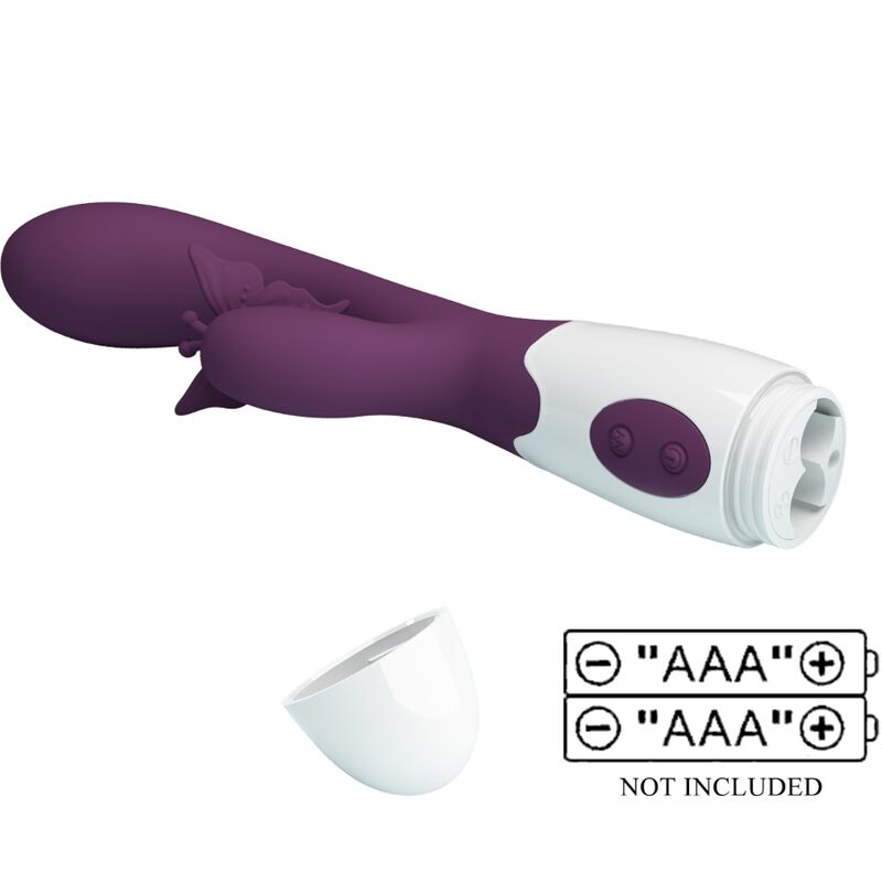 PRETTY LOVE - BUTTERFLY KISS VIBRADOR RABBIT ESTIMULADOR PUNTO G MORADO - Imagen 5
