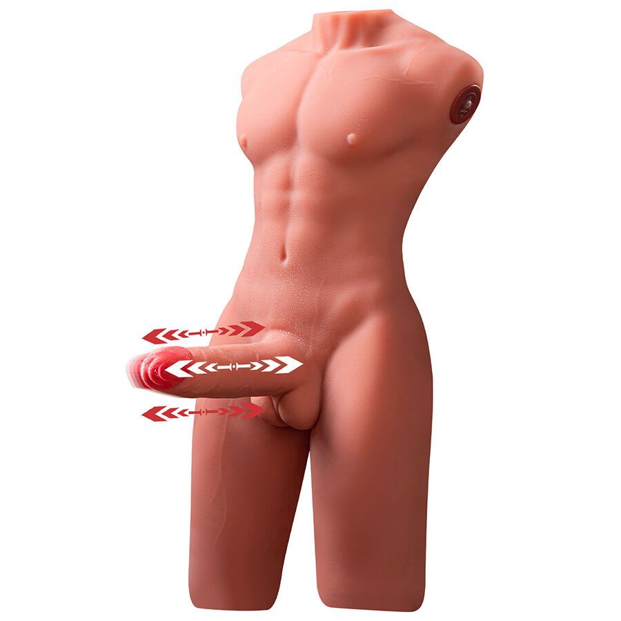 XISE - JASON HALF BODY TORSO REALÍSTICO MASCULINO CON THRUSTING Y VIBRACIÓN 55 CM - Imagen 2