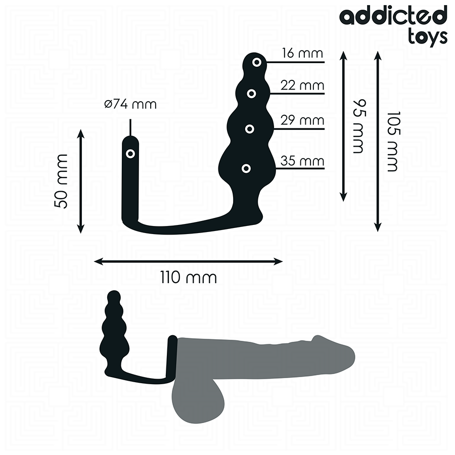 ADDICTED TOYS - PLUG ANAL CON ANILLO SILICONA MODELO 5 - Imagen 4
