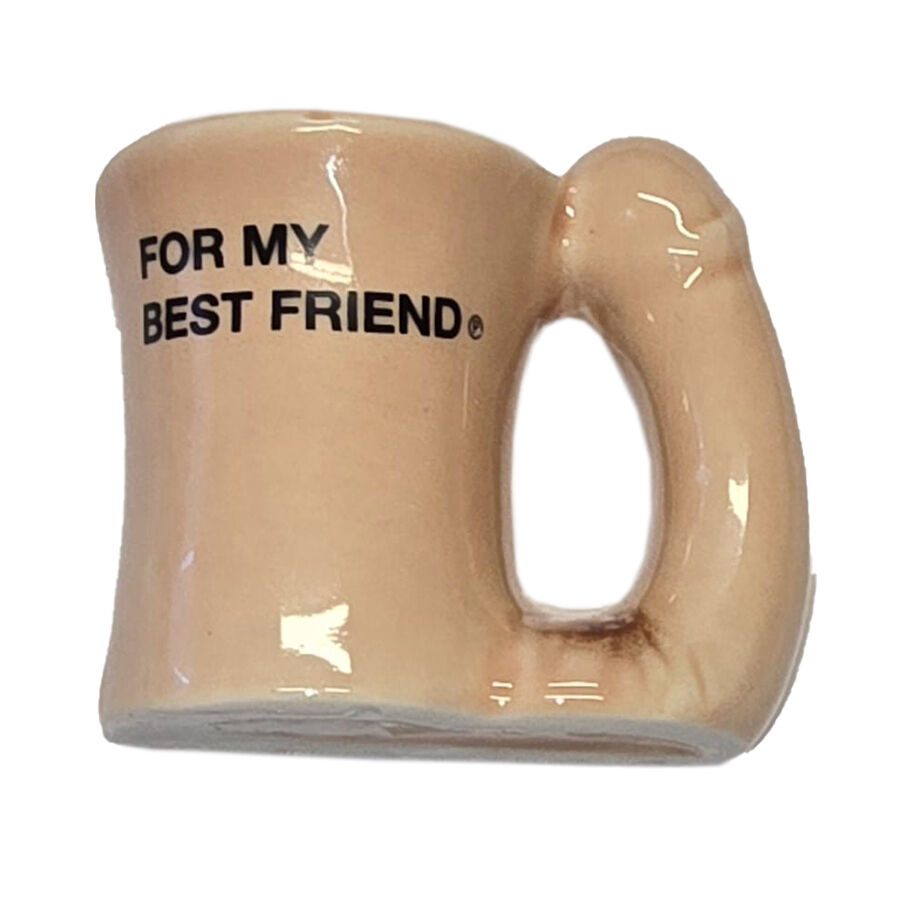 DIABLO PICANTE  IMÁN TAZA CERÁMICA CON ASA DE PENE “FOR MY BEST FRIEND”