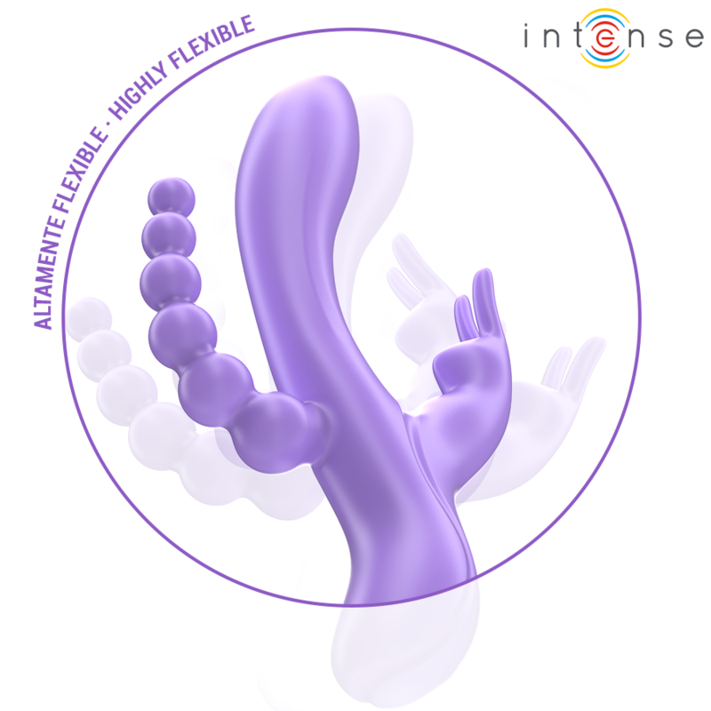INTENSE - MIKO TRIPLE VIBRADOR RABBIT ESTIMULADOR ANAL 7 VIBRACIONES MORADO - Imagen 4