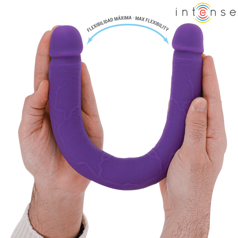 INTENSE - GUNTER DILDO DOBLE VIBRADOR 40 CM MORADO CONTROL REMOTO - Imagen 5