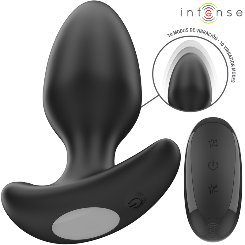 INTENSE - JOEY PLUG ANAL 10 VIBRACIONES NEGRO CONTROL REMOTO - Imagen 2
